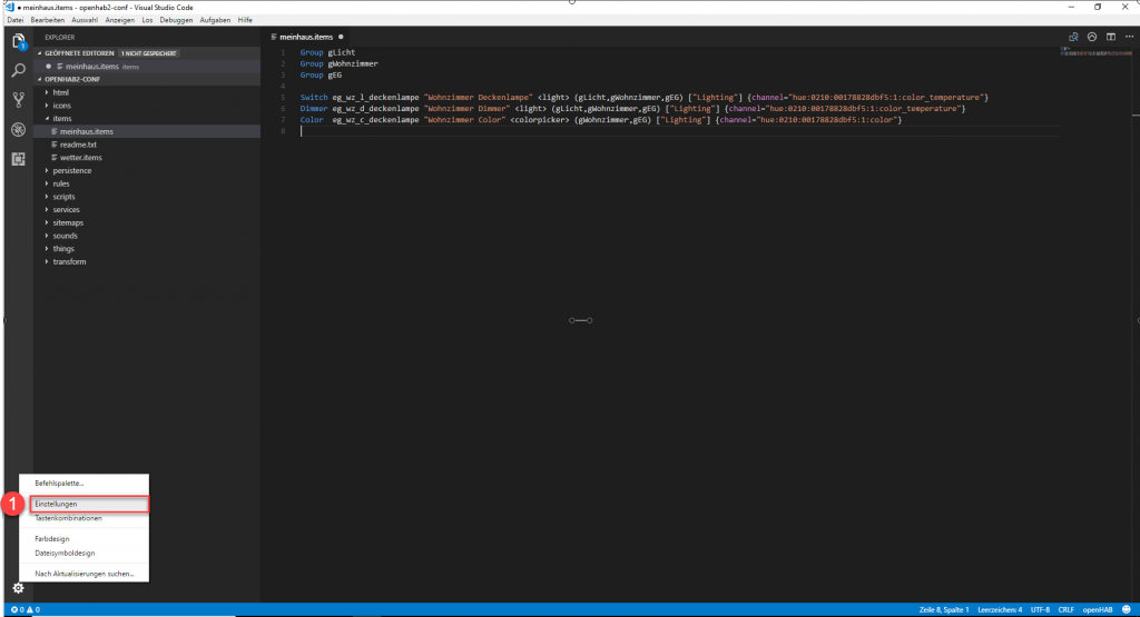 openHAB-Visual-Studio-Code-Hostname-1